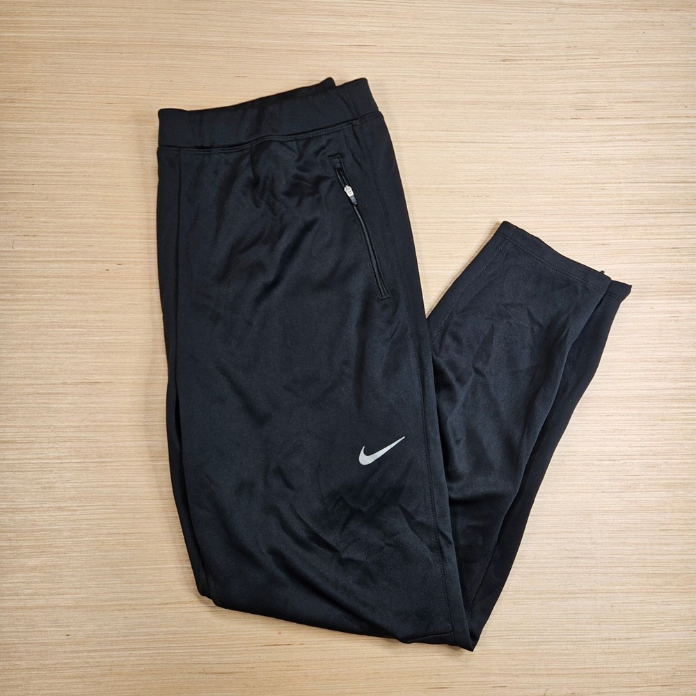Nike Track Pants Men XL Black Dri-Fit Zipper Pockets Ankle Zip Athletic Training